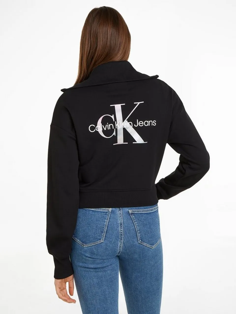 Calvin Klein Jeans Sweatshirt DIFFUSED MONOLOGO ZIP-THROUGH mit Logoschriftzug