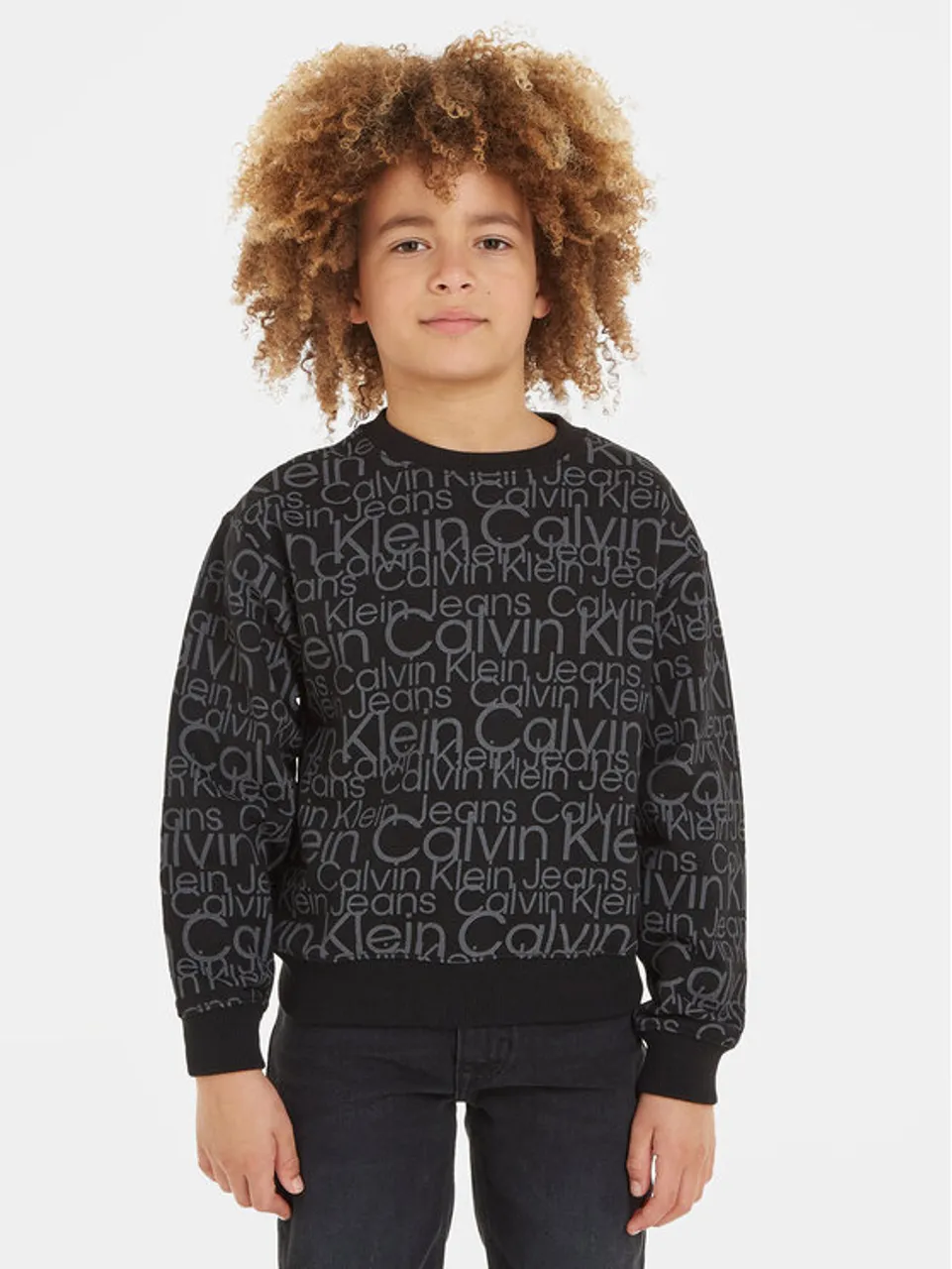 Calvin Klein Jeans Sweatshirt Glow In The Dark IB0IB01855 Schwarz Regular Fit