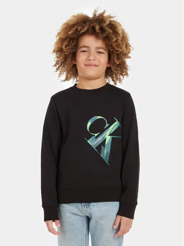 Calvin Klein Jeans Sweatshirt Hyper Real IB0IB01854 Schwarz Regular Fit