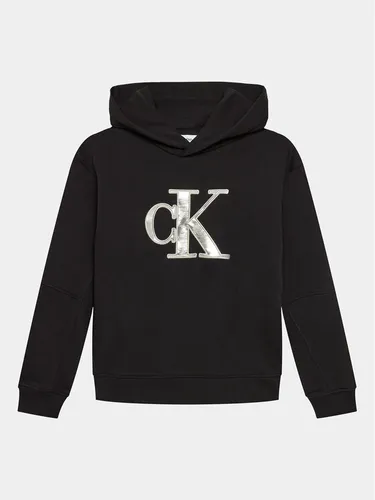 Calvin Klein Jeans Sweatshirt Metallic Monogram IG0IG02298 Schwarz Regular Fit