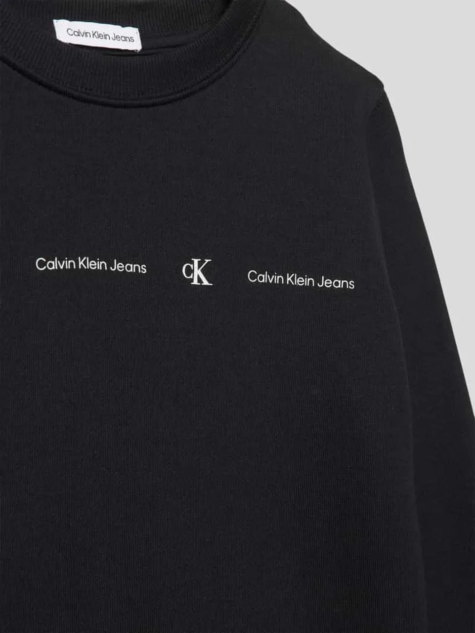 Calvin Klein Jeans Sweatshirt mit Label-Details Modell 'MINIMALISTIC' in Black