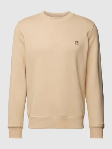 Calvin Klein Jeans Sweatshirt mit Logo-Patch Modell 'EMBRO' in Beige
