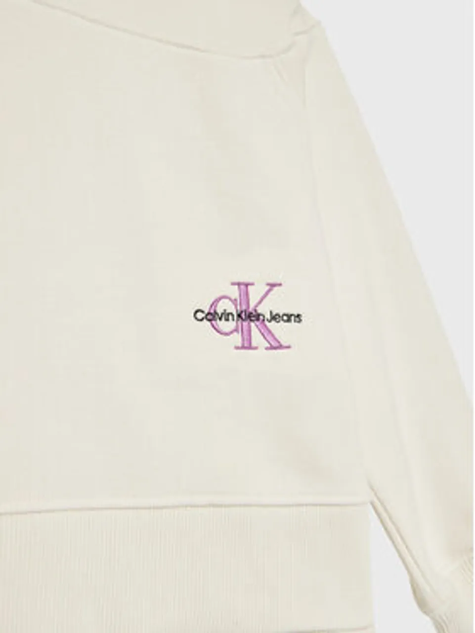 Calvin Klein Jeans Sweatshirt Monogram Off Placed IG0IG01868 Écru Relaxed Fit