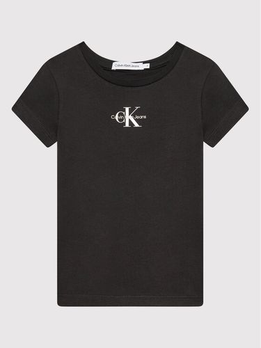 Calvin Klein Jeans T-Shirt Micro Monogram IG0IG01470 Schwarz Slim Fit