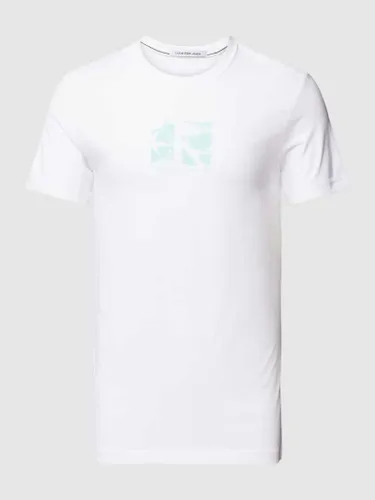 Calvin Klein Jeans T-Shirt mit Label-Print in Weiss