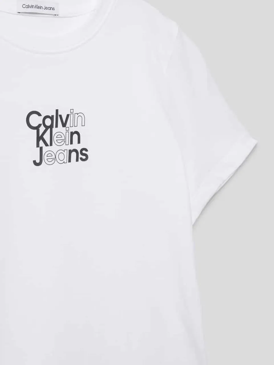 Calvin Klein Jeans T-Shirt mit Label-Print Modell 'GRADIENT' in Weiss