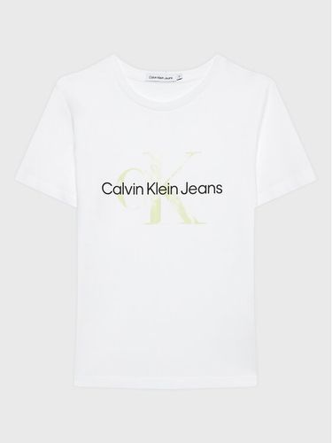 Calvin Klein Jeans T-Shirt Monogram Print Logo IU0IU00395 Weiß Regular Fit