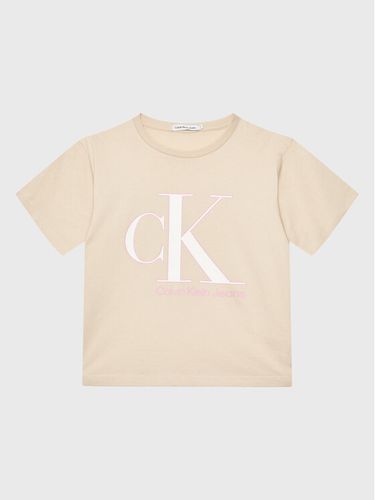 Calvin Klein Jeans T-Shirt Reveal Monogram IG0IG01939 Beige Regular Fit