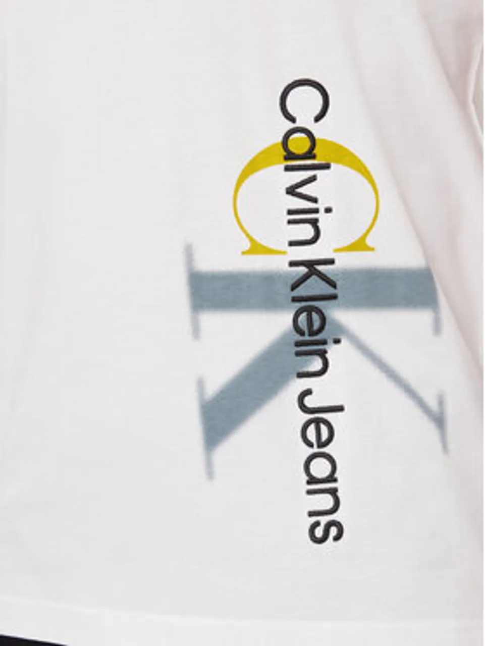 Calvin Klein Jeans T-Shirt Two Tone Monologo J30J324783 Weiß Regular Fit