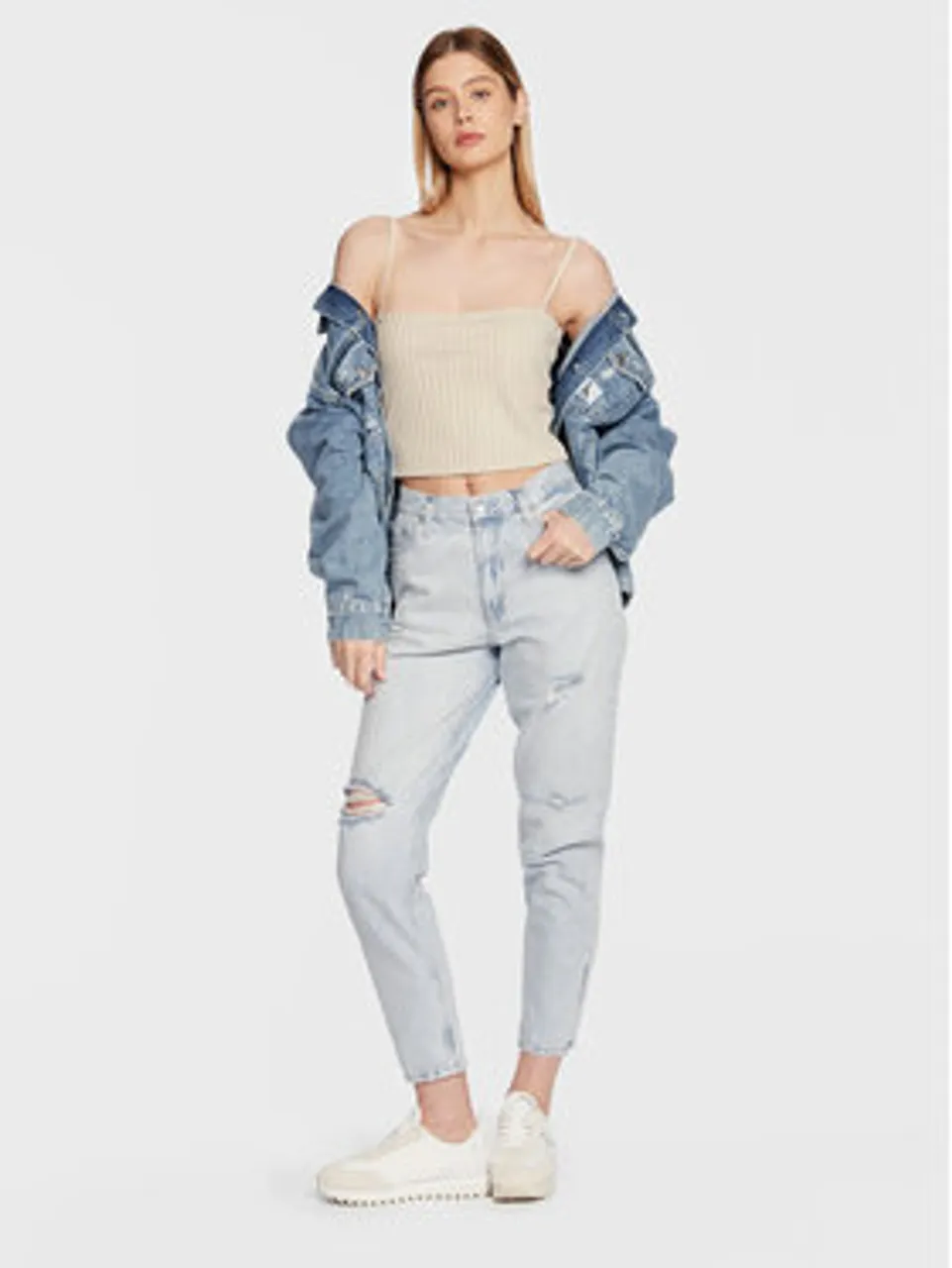 Calvin Klein Jeans Top J20J221009 Beige Regular Fit
