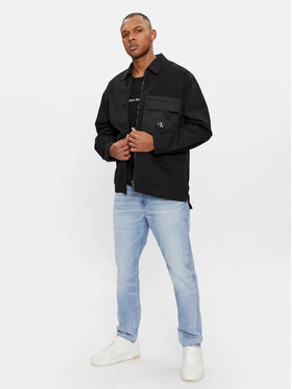 Calvin Klein Jeans Übergangsjacke Mix Media J30J324617 Schwarz Regular Fit
