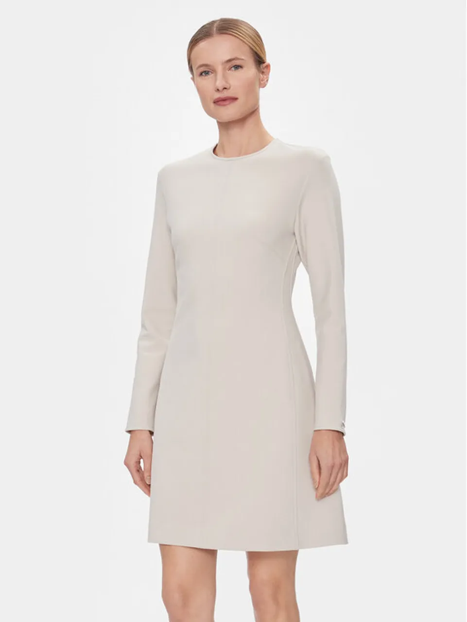 Calvin Klein Kleid für den Alltag Hw Viscose Fit & Flare Dress K20K206336 Beige Regular Fit