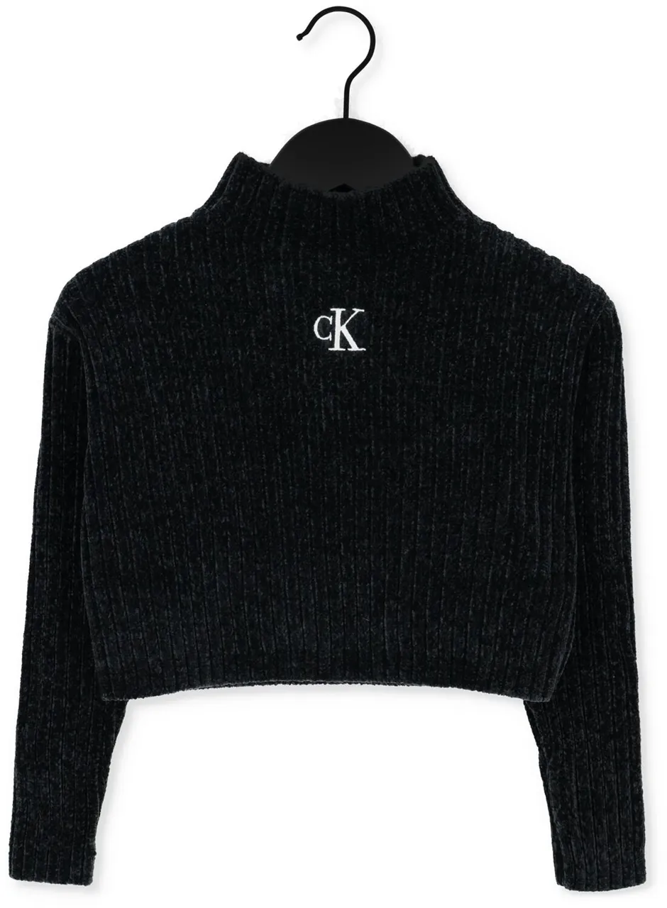 Calvin Klein Mädchen Pullover & Cardigans Chenille Monogram Sweater - Schwarz
