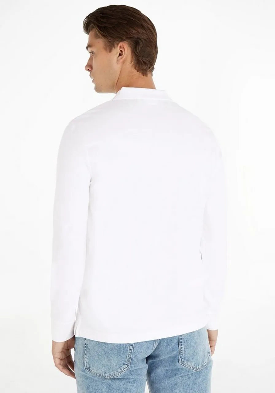 Calvin Klein Poloshirt STRETCH PIQUE LS POLO mit knopflosem Polokragen