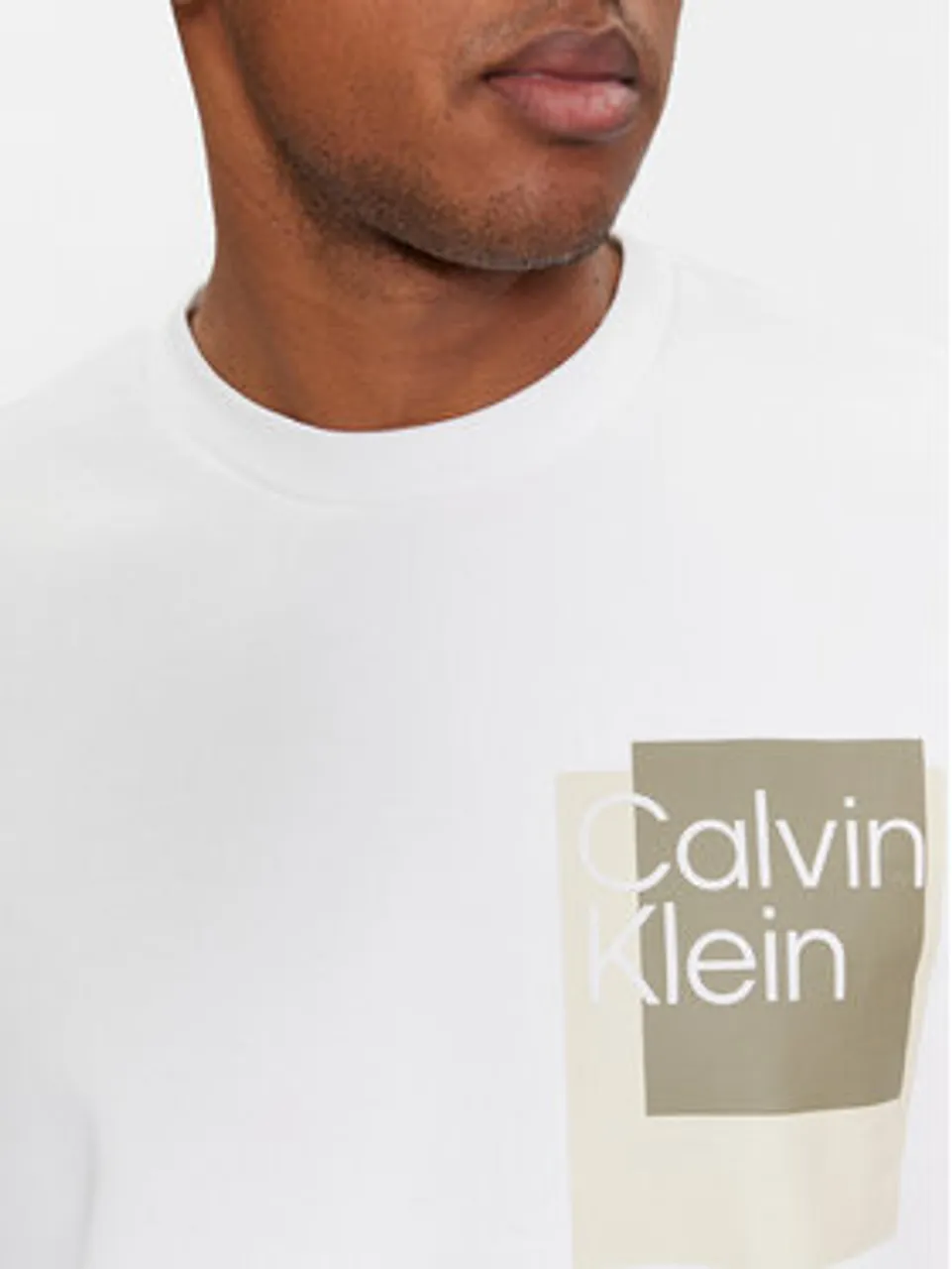 Calvin Klein Sweatshirt Overlay K10K112249 Weiß Regular Fit