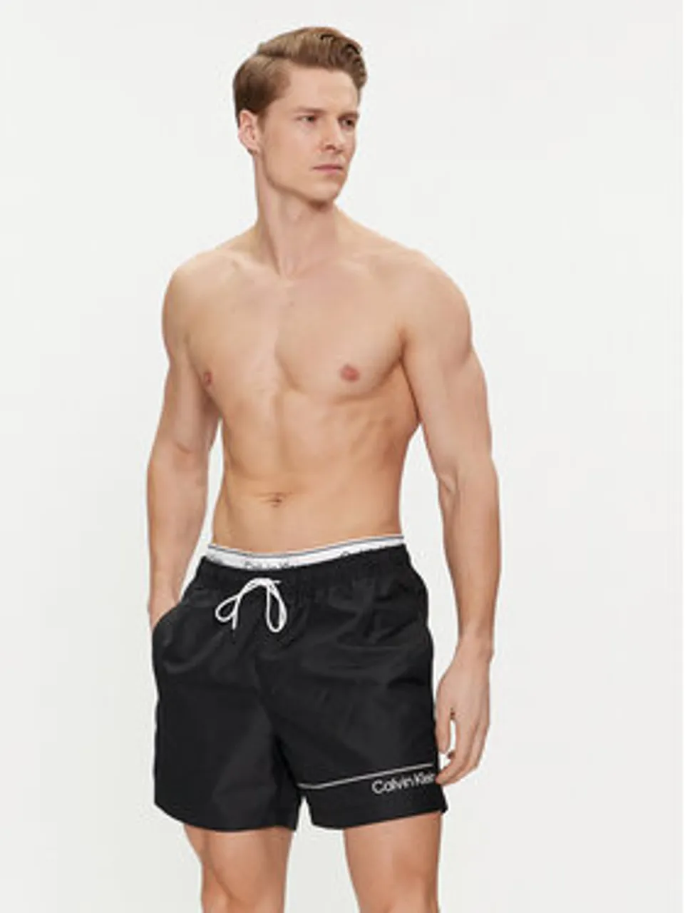 Calvin Klein Swimwear Badeshorts KM0KM00957 Schwarz Regular Fit