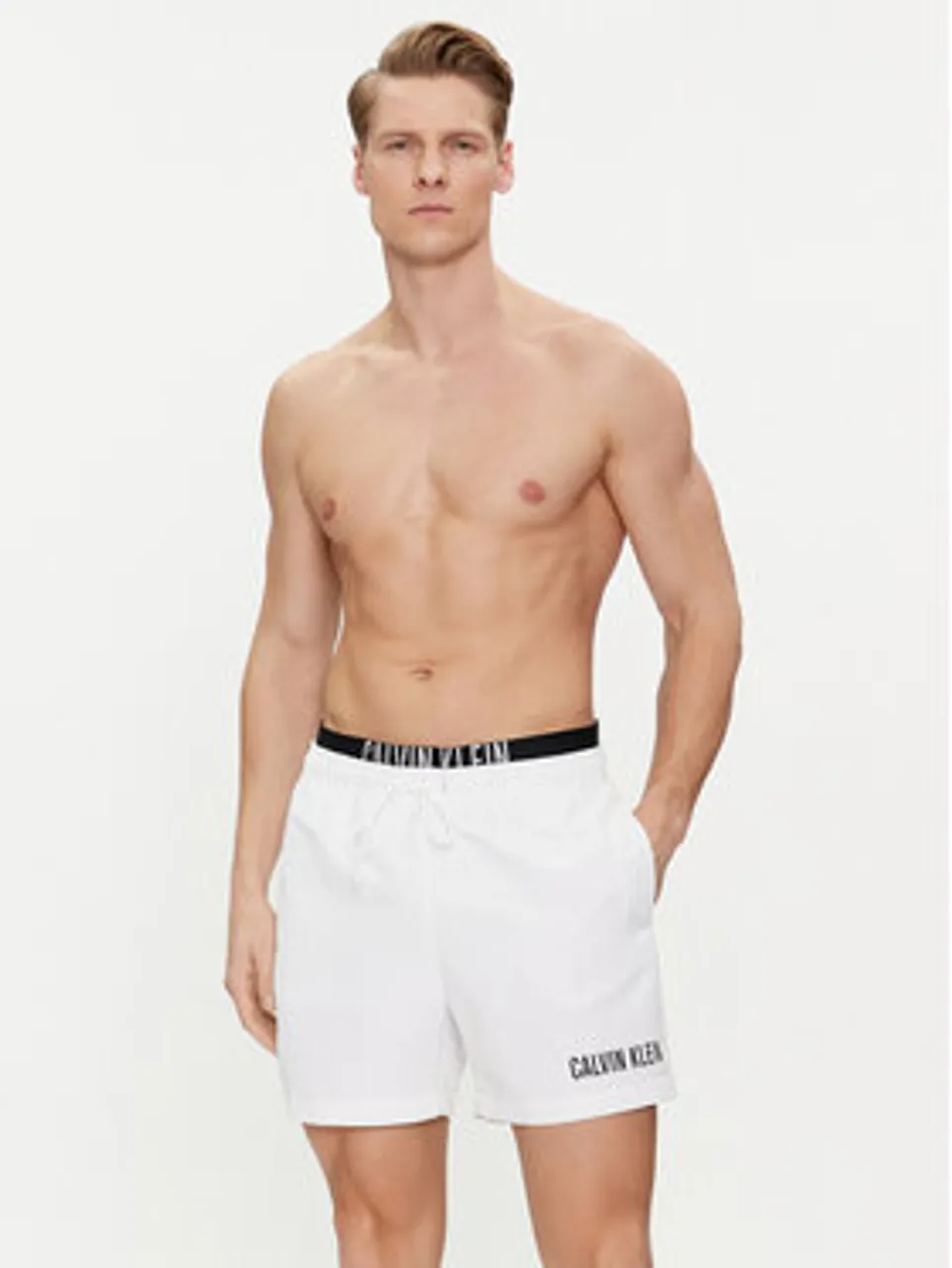 Calvin Klein Swimwear Badeshorts KM0KM00992 Weiß Regular Fit