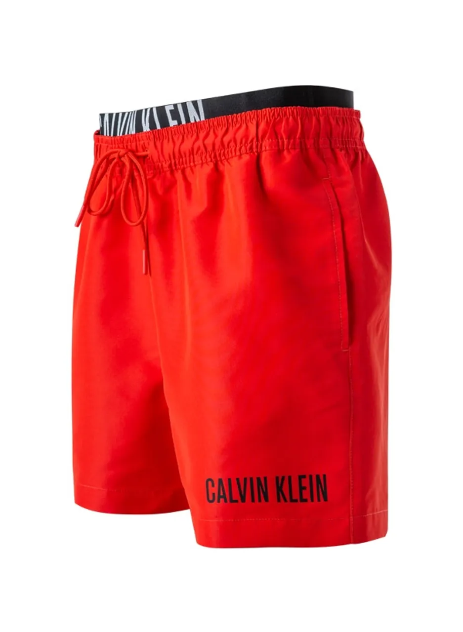 Calvin Klein Swimwear Herren Badeshorts rot Mikrofaser unifarben