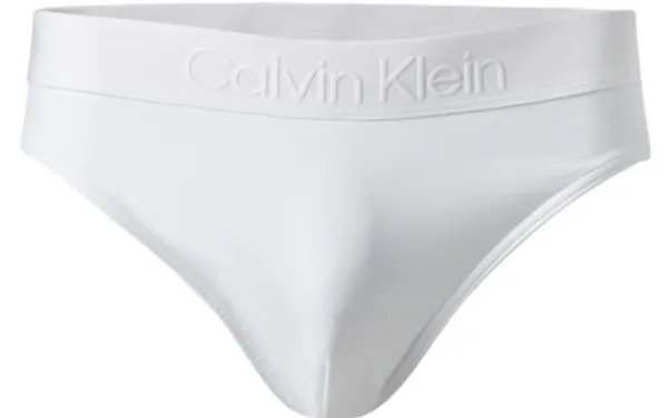 Calvin Klein Swimwear Herren Badeslip weiß Mikrofaser unifarben