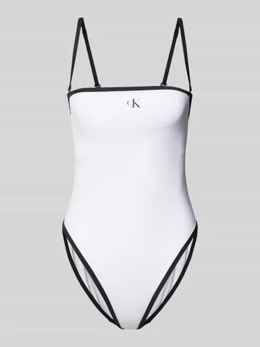 Calvin Klein Underwear Badeanzug mit Label-Print in Weiss