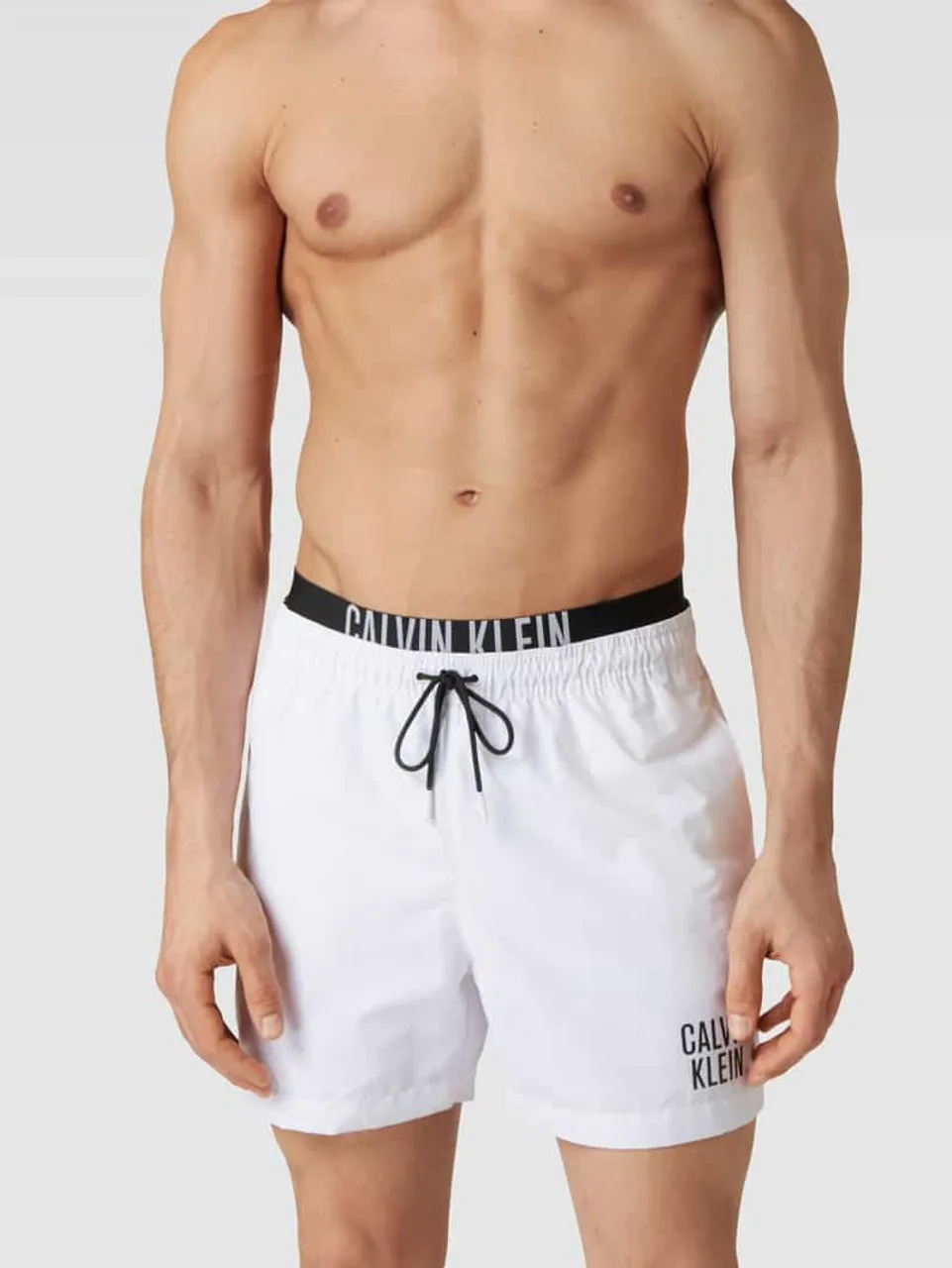 Calvin Klein Underwear Badehose mit elastischem Logo-Bund in Weiss