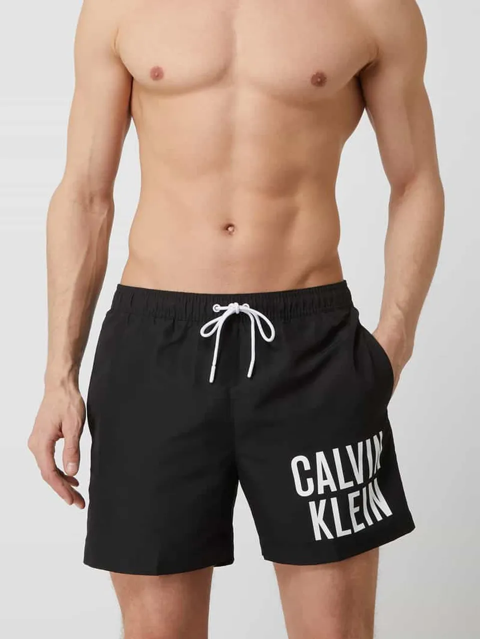 Calvin Klein Underwear Badehose mit Label-Print in Black