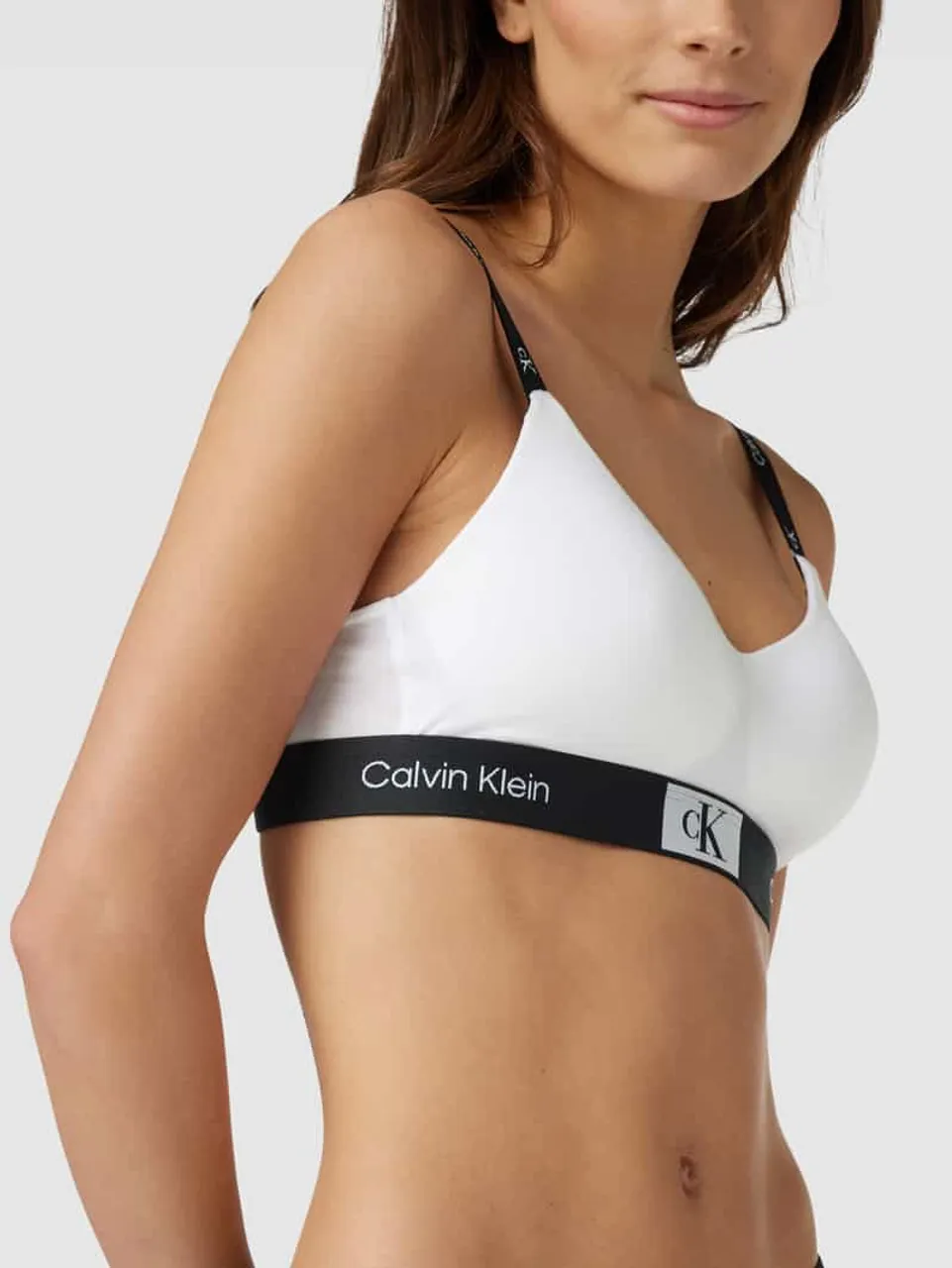 Calvin Klein Underwear Bralette mit elastischem Logo-Bund in Weiss