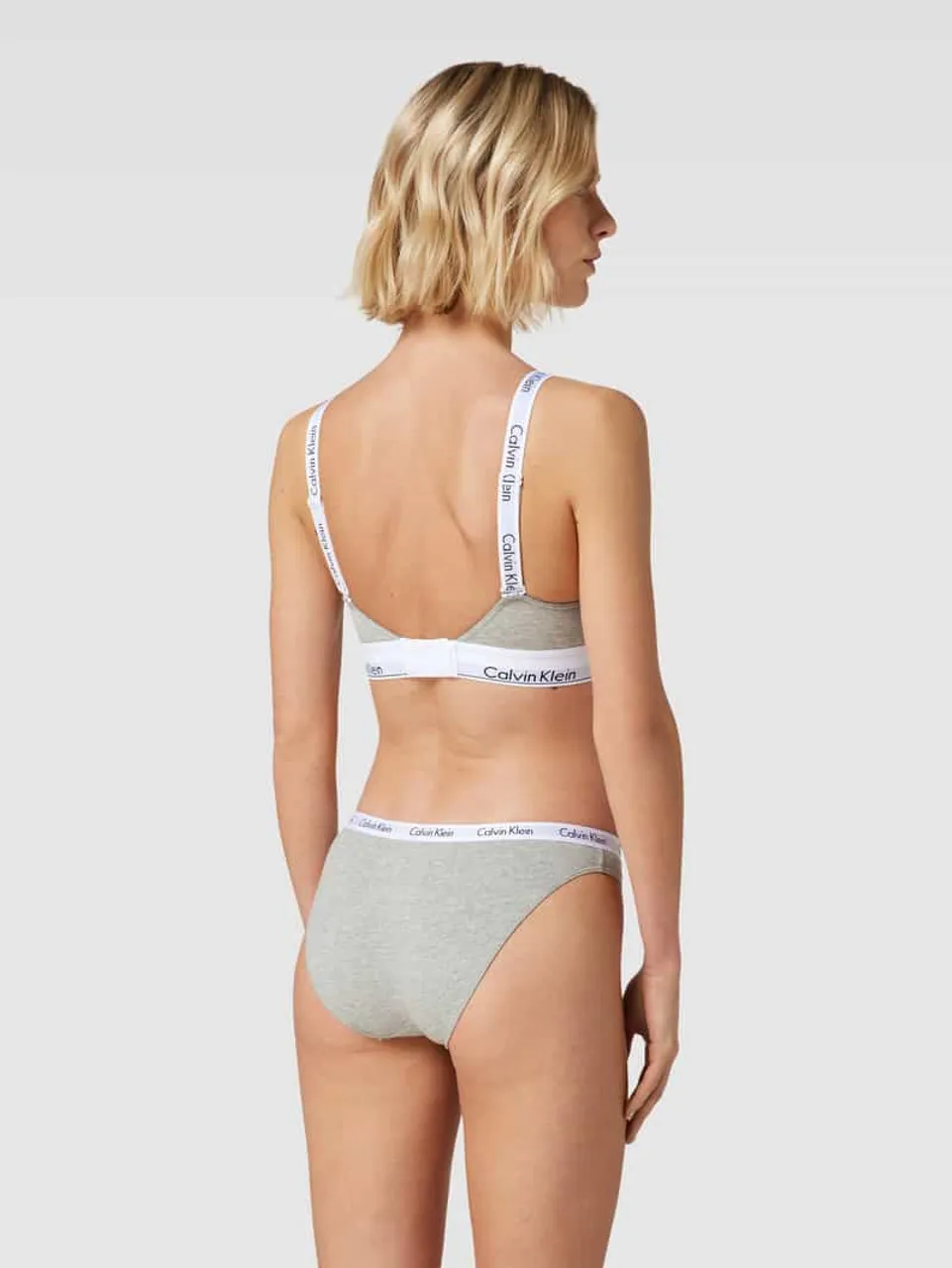 Calvin Klein Underwear Bralette mit Label-Details in Hellgrau