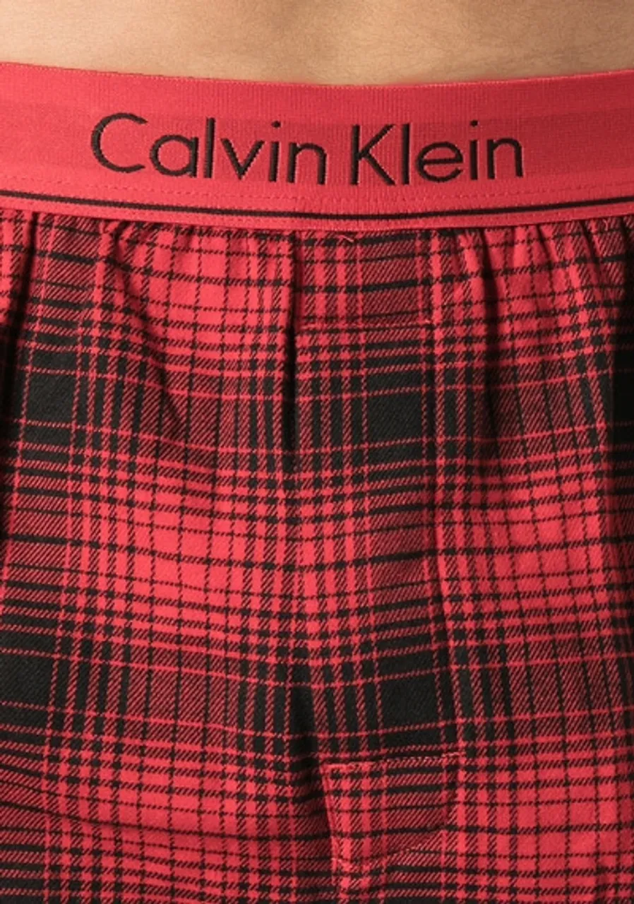 Calvin Klein Underwear Herren Pyjama rot Jersey-Baumwolle kariert