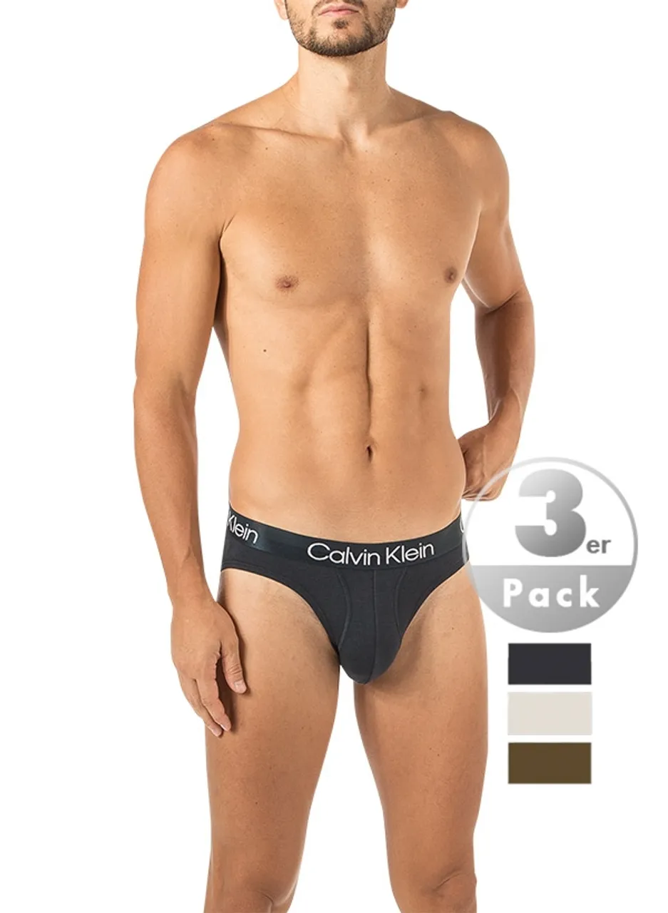Calvin Klein Underwear Herren Slips grau Baumwolle unifarben