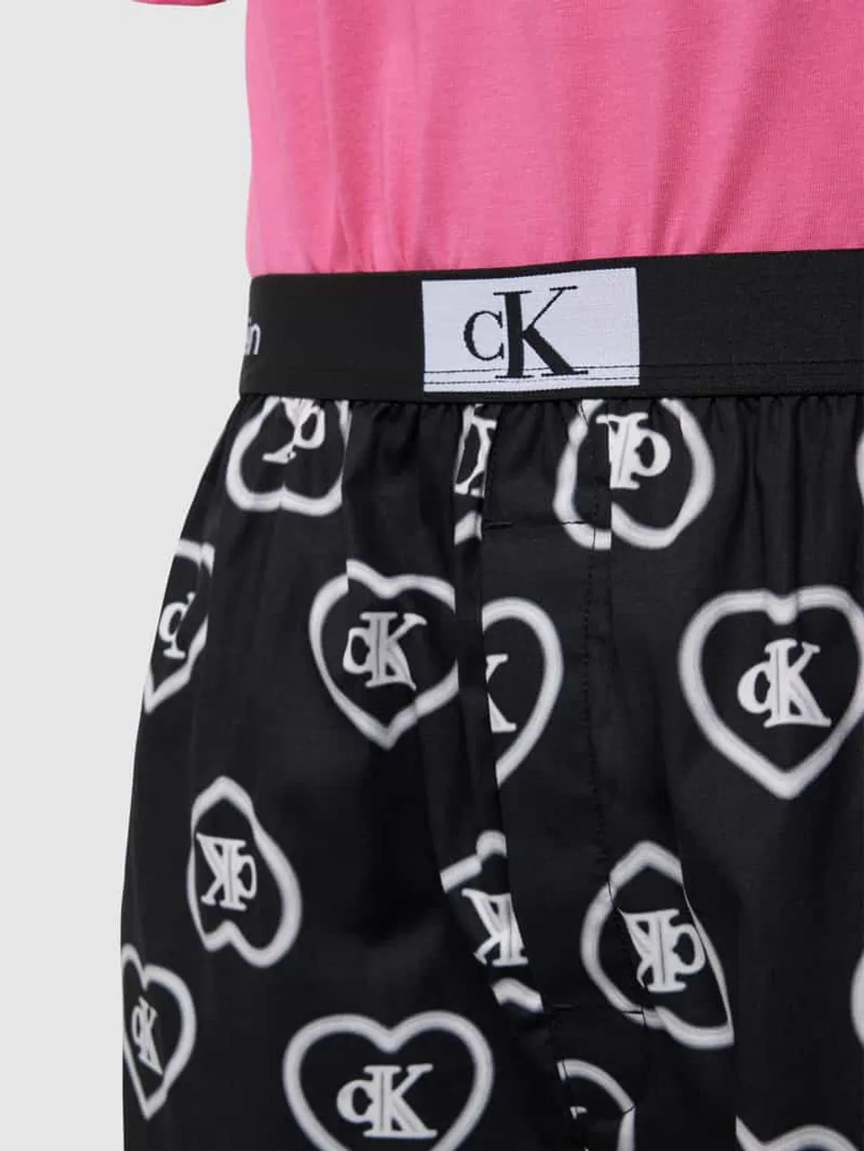 Calvin Klein Underwear Pyjama mit Motiv- und Logo-Stitching in Black