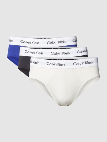 Calvin Klein Underwear Slip mit elastischem Logo-Bund im 3er-Pack Modell 'HIP BRIEF 3PK' in Blau