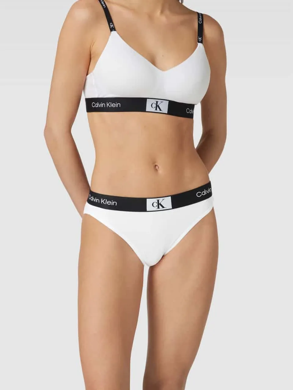 Calvin Klein Underwear Slip mit elastischem Logo-Bund Modell 'MODERN' in Weiss