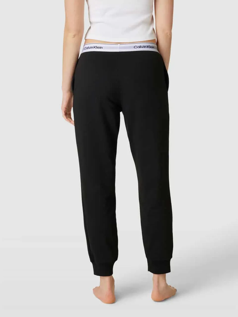 Calvin Klein Underwear Sweatpants mit elastischem Logo-Bund Modell 'JOGGER' in Hellgrau Melange