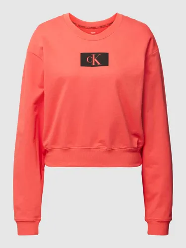 Calvin Klein Underwear Sweatshirt aus Baumwolle mit Label-Detail in Koralle
