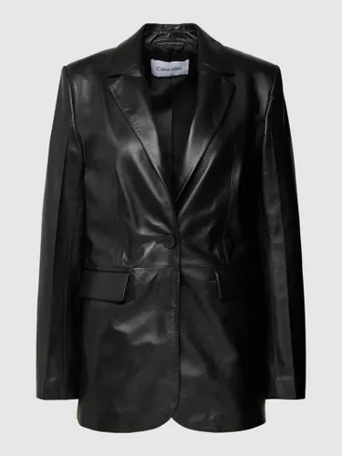 Calvin Klein Womenswear Lederjacke mit Reverskragen in Black