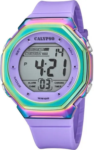 CALYPSO WATCHES Chronograph Color Splash, K5842/2, Armbanduhr, Quarzuhr, Damenuhr, Digitalanzeige, Datum, Stoppfunktion