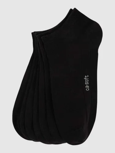 camano Sneakersocken mit Rippenbündchen im 7er-Pack Modell 'Soft' in Black