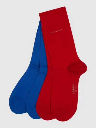 camano Socken mit Label-Print im 4er-Pack in Rot