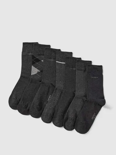camano Socken mit Stretch-Anteil im 7er-Pack in Anthrazit Melange