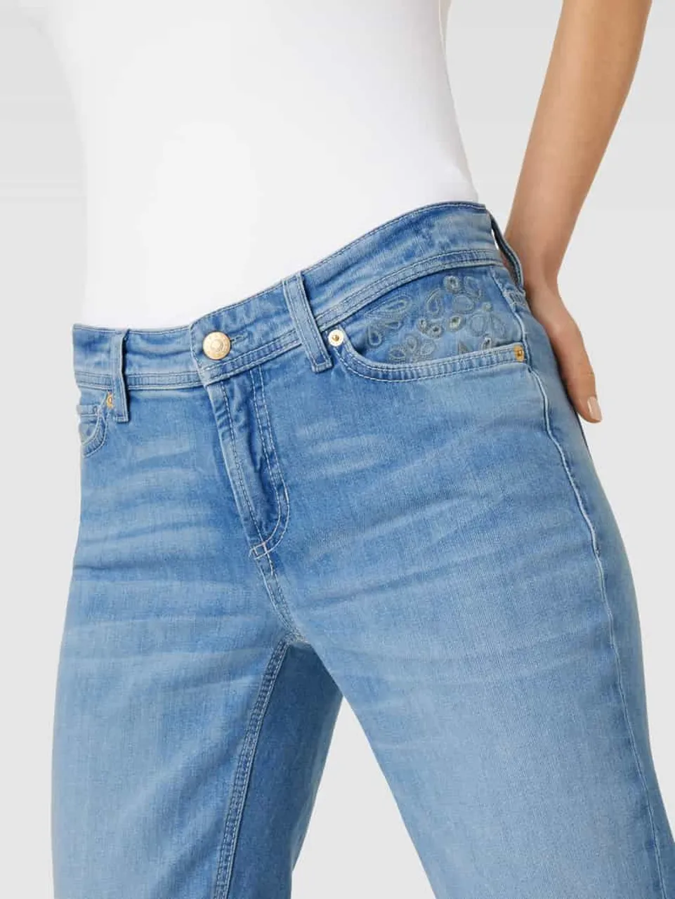 Cambio Regular Fit Jeans mit verkürzter Passform in Blau