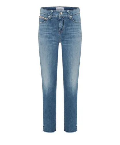 Cambio Regular-fit-Jeans Piper short, summer nights fringed