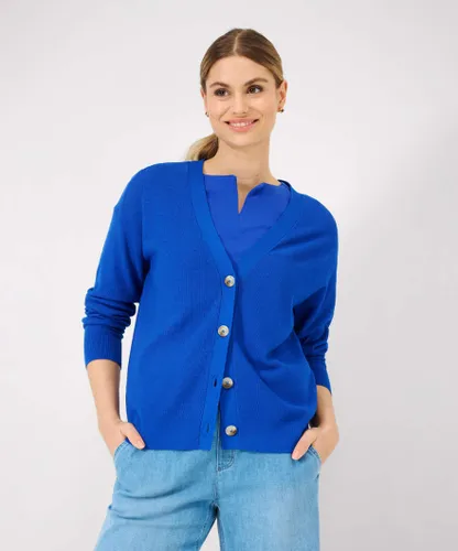 Cardigan BRAX "Style ALICIA" Gr. 38, blau Damen Strickjacken Cardigans