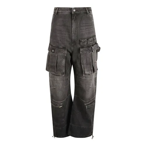 Cargo Pocket Wide Leg Schwarze Jeans Sportmax