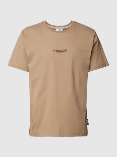 CARLO COLUCCI T-Shirt mit Label-Print in Beige