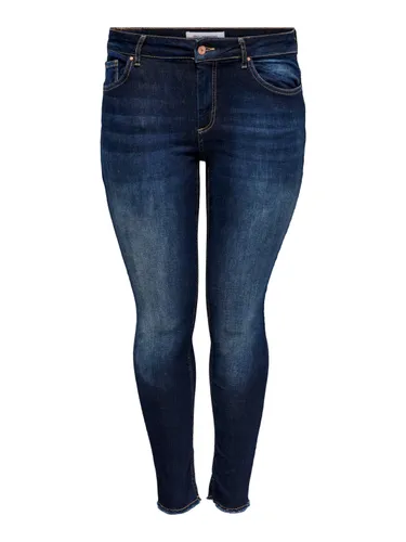 Carmakoma by Only Damen Jeans CARWILLY LIFE REG SK ANK - Skinny Fit - Blau - Dark Blue Denim - Plus Size