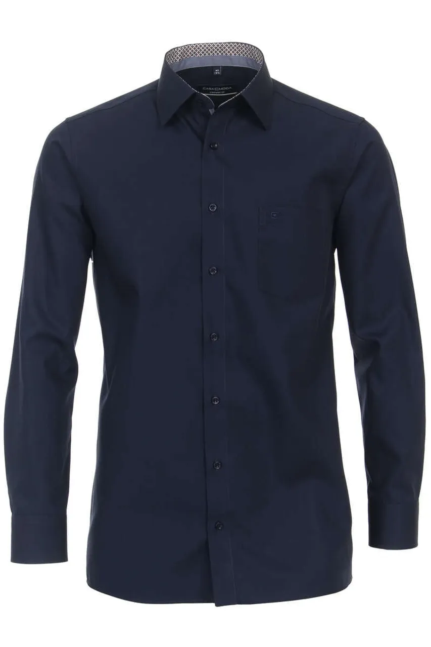 Casa Moda Comfort Fit Hemd dunkelblau, Einfarbig