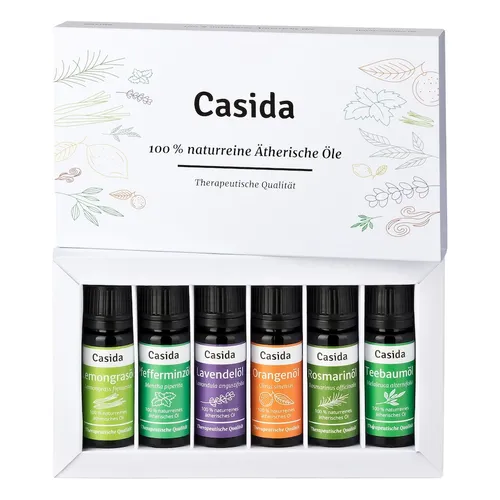 Casida - ÄTHERISCHE Öle Set naturrein Top 6 Aromatherapie Massage- & ätherische öle 06 l