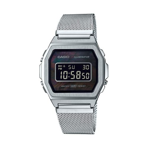 Casio Unisex Digital Quarz Uhr mit Edelstahl Armband