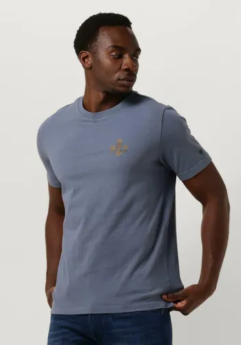 Cast Iron Herren Polos & T-Shirts Short Sleeve R-neck Regular Fit Cotton - Blau